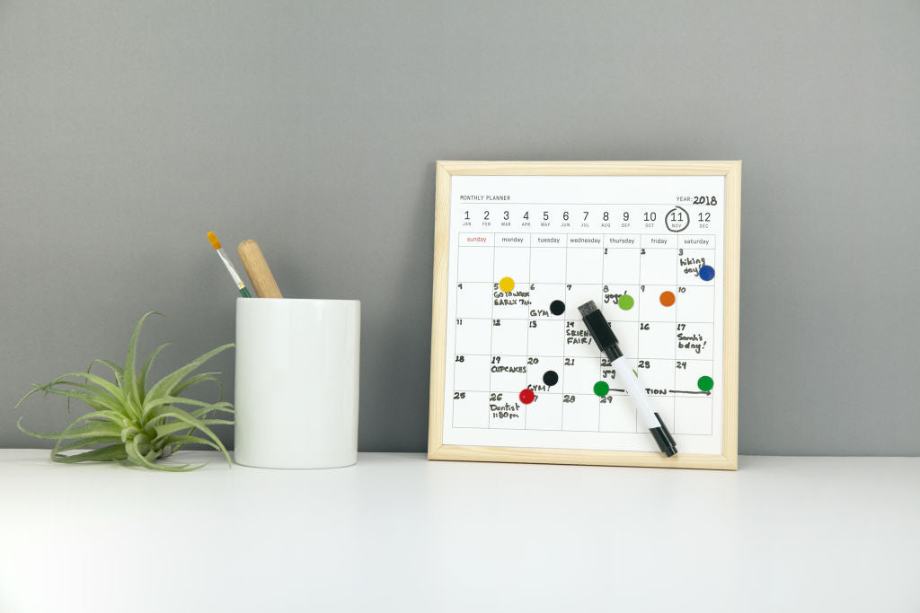 White Board Monthly Planner Small