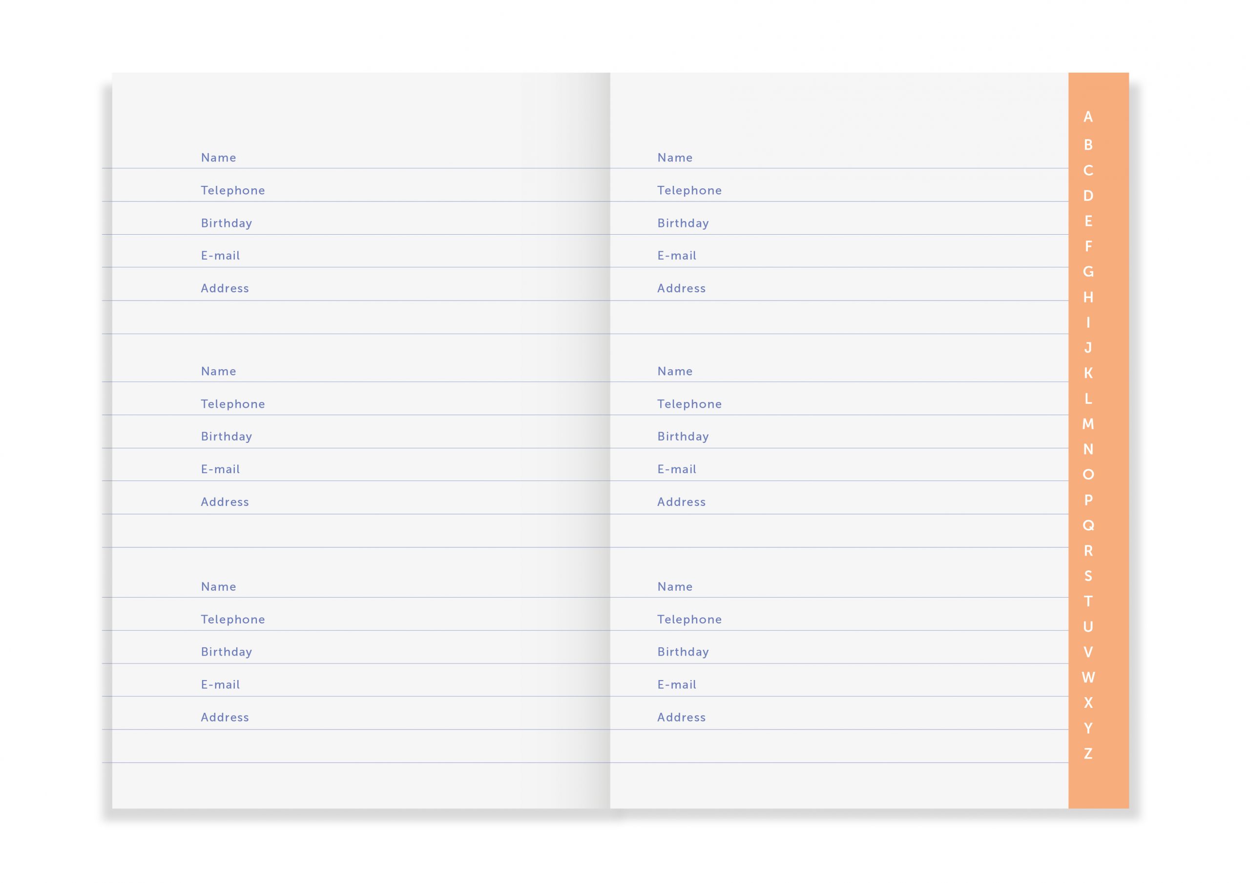 A-Journal Adresboekje B6 Lijn