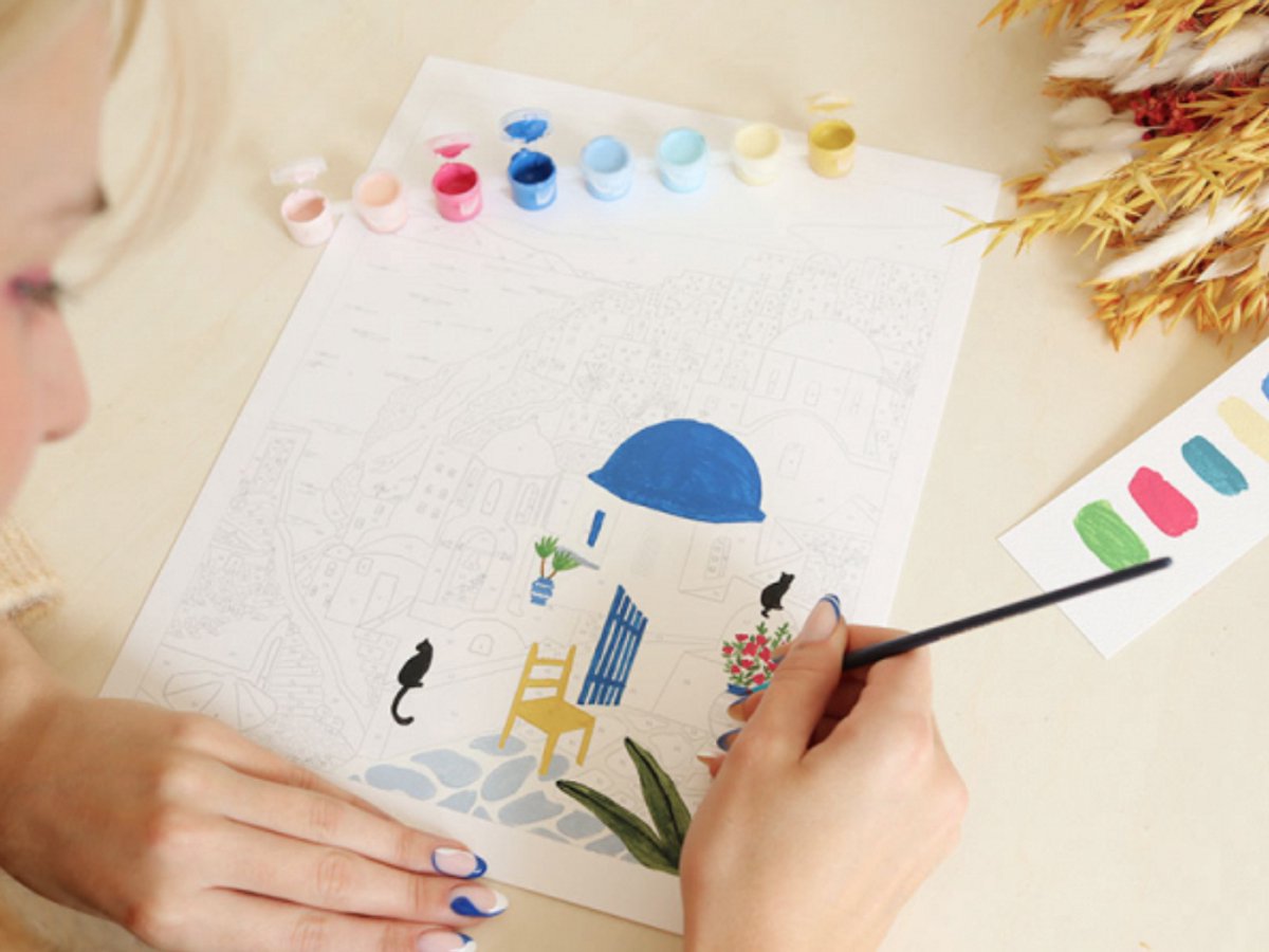 Kit voor Schilderen op Nummer - Santorini