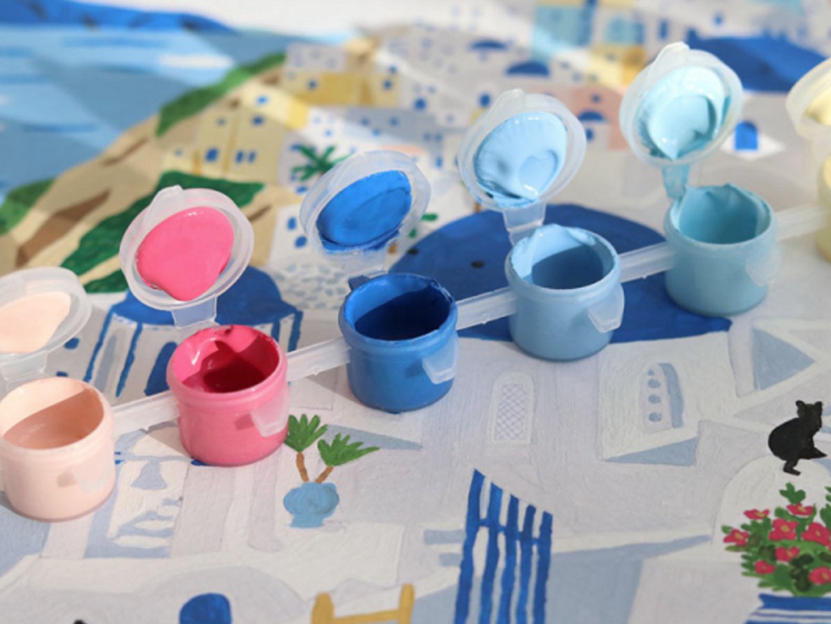 Kit voor Schilderen op Nummer - Santorini