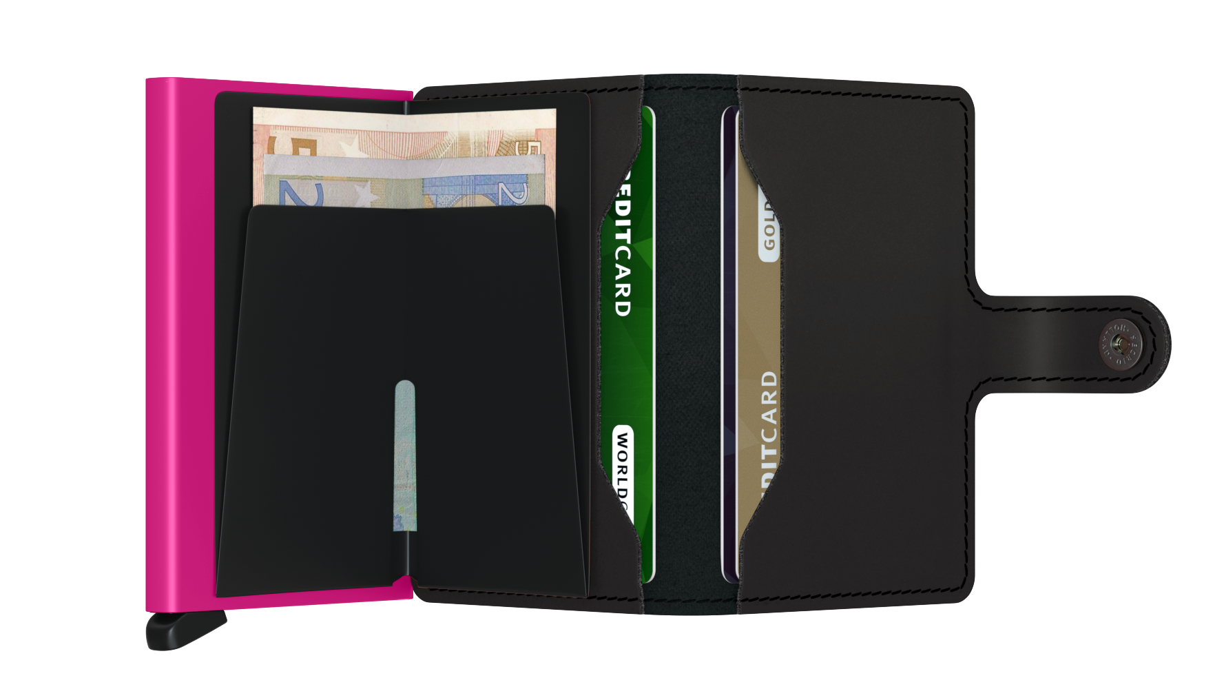 Secrid Miniwallet matte black & fuchsia