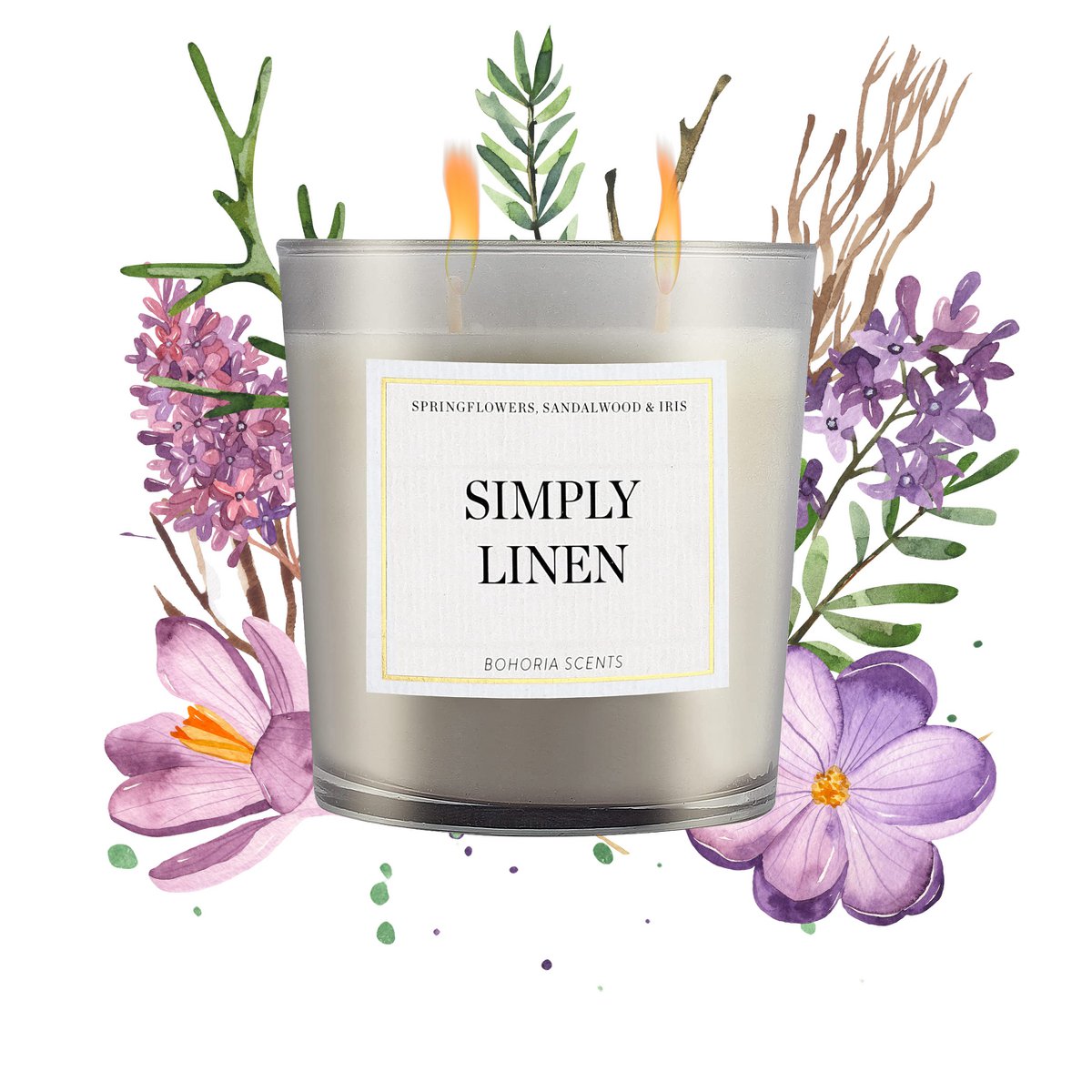 Bohoria Scented Candle Simply Linen