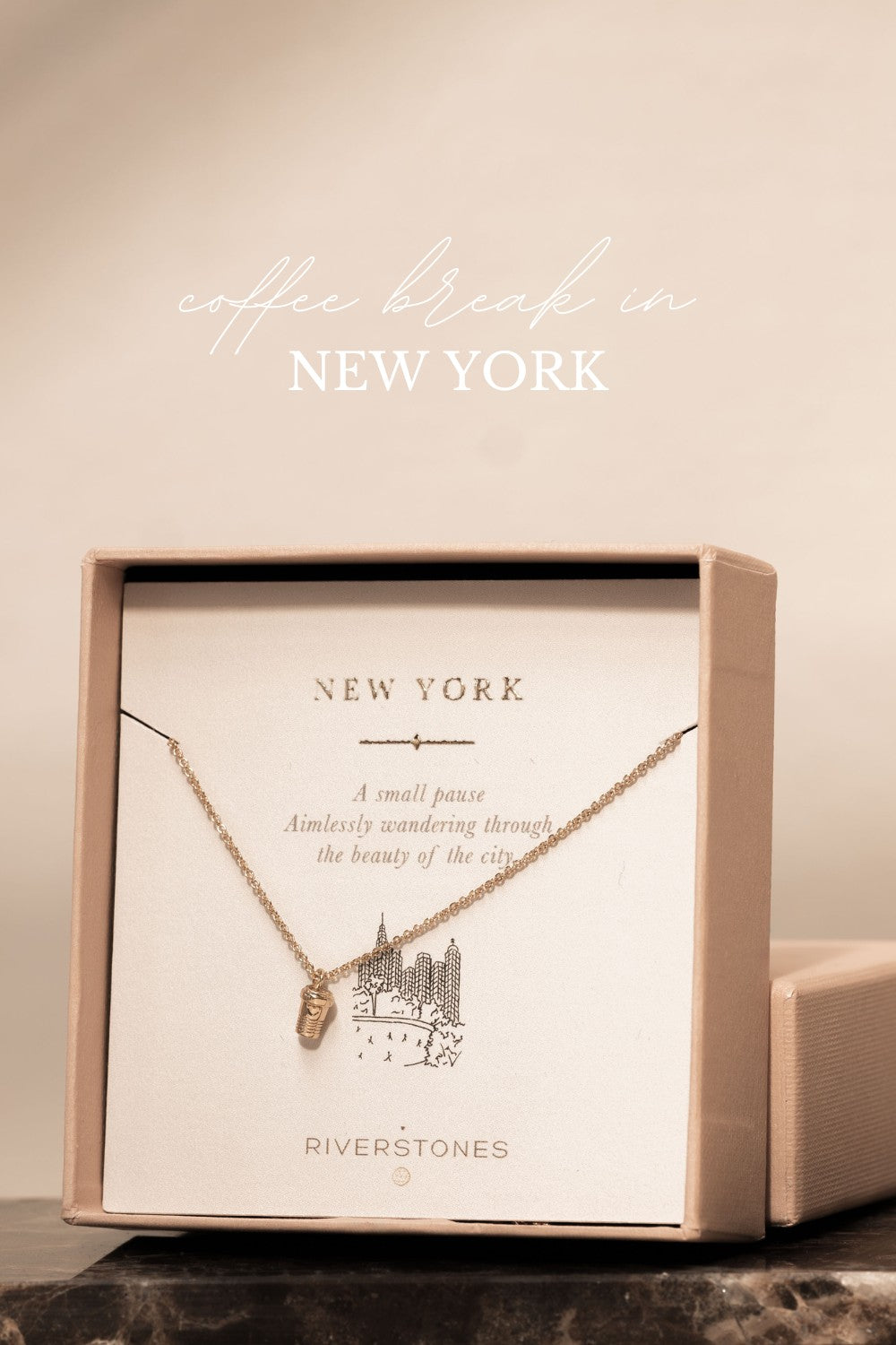 Ketting met koffiekopje New York City