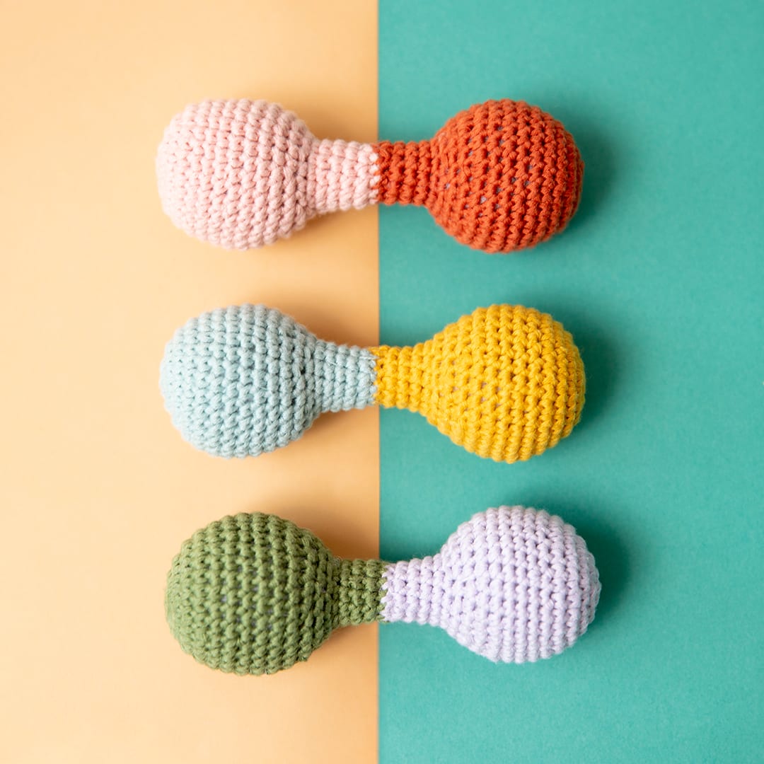 Crochet Toy Rattle Dumbbell