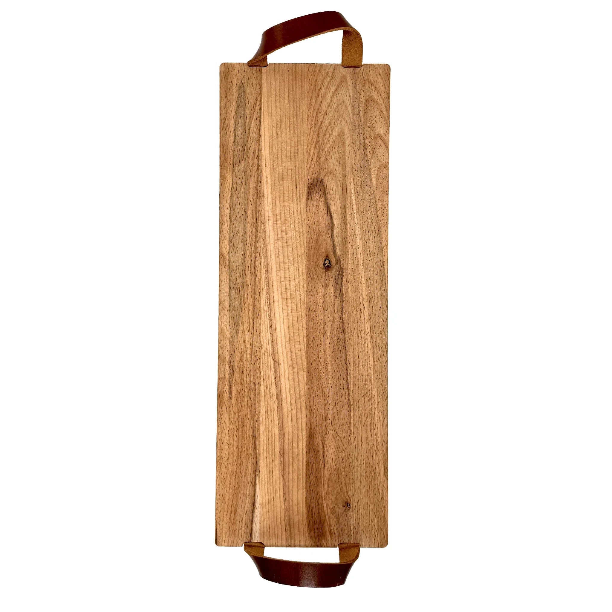 Servierbrett mit Ledergriffen 48cm