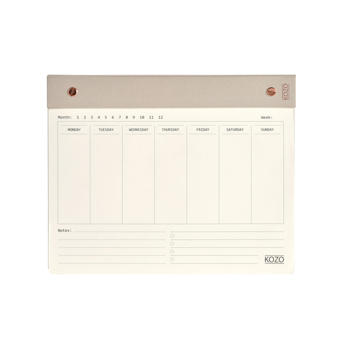 KOZO Week planner, ongedateerd