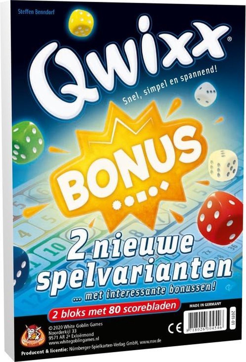 Qwixx Bonus Scorebloks Dutch