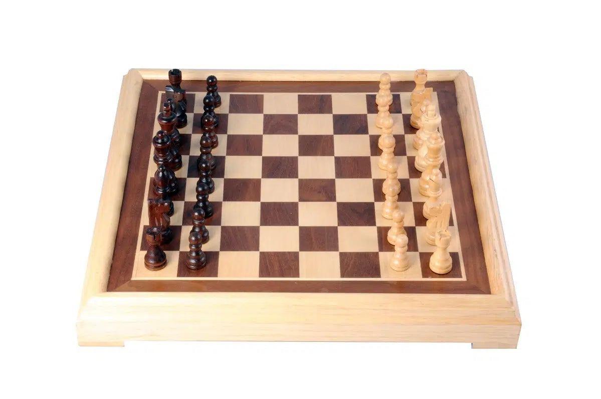 Houten schaakspel groot
