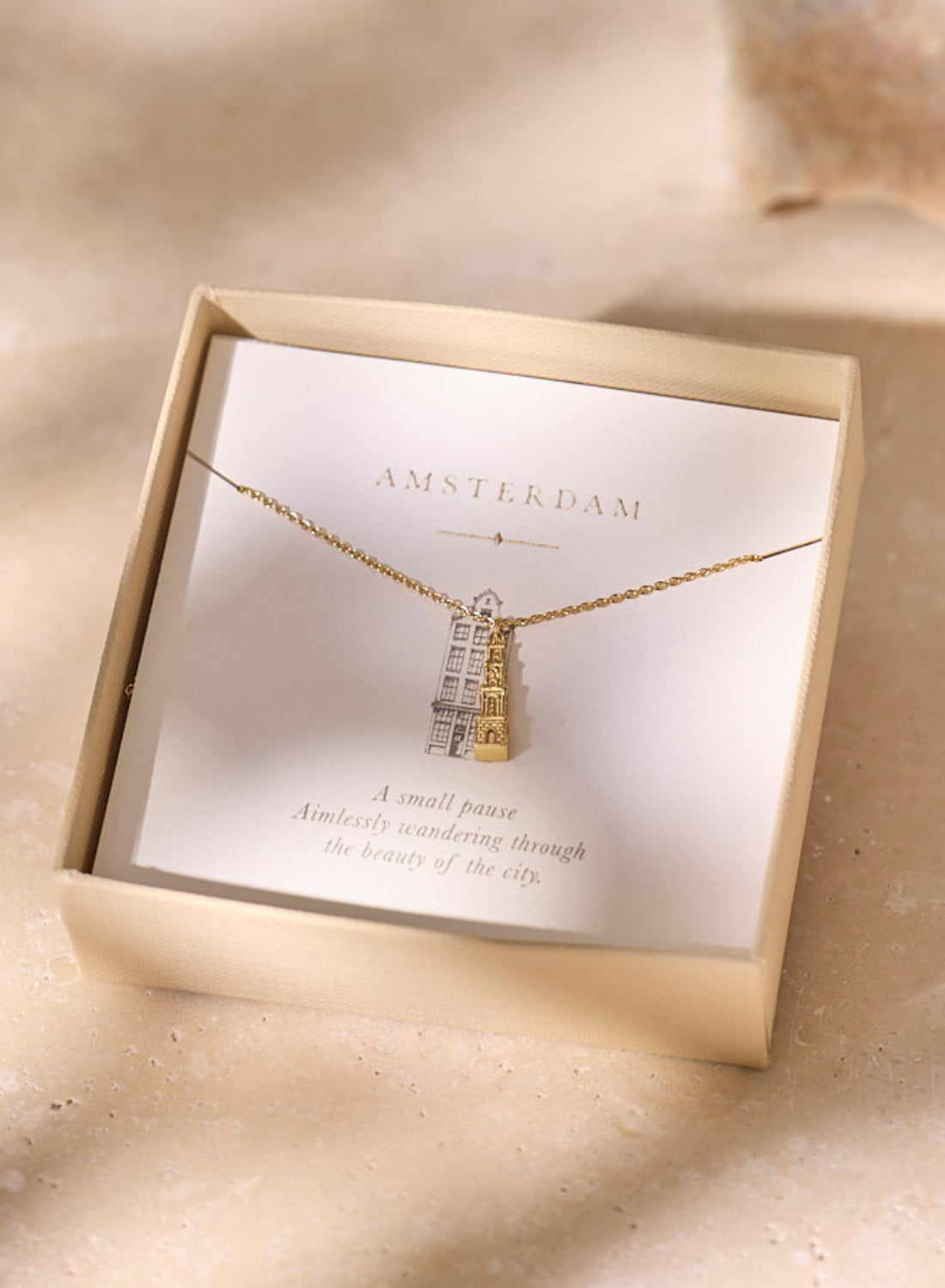 Amsterdam Westertoren Halskette vergoldet
