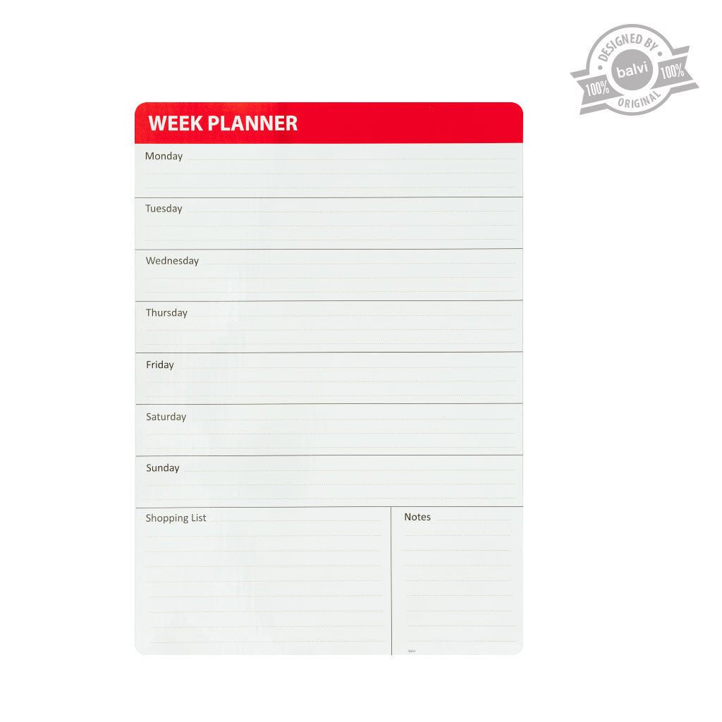 Weekplanner ongedateerd koelkastbord