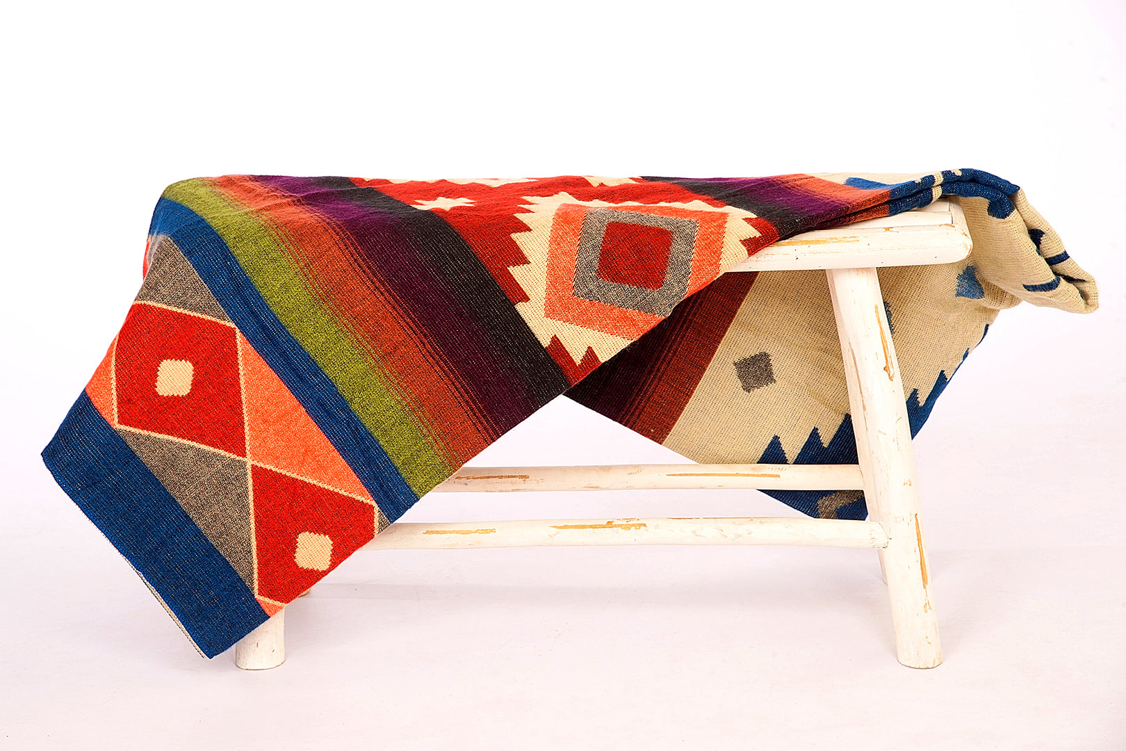 Alpaca Native Blanket Quilotoa Blue