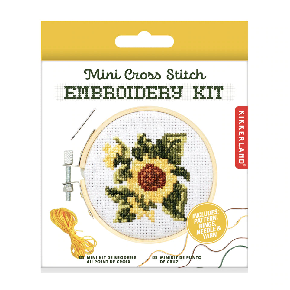 Mini Cross Stitch Borduurpakket - Zonnebloem