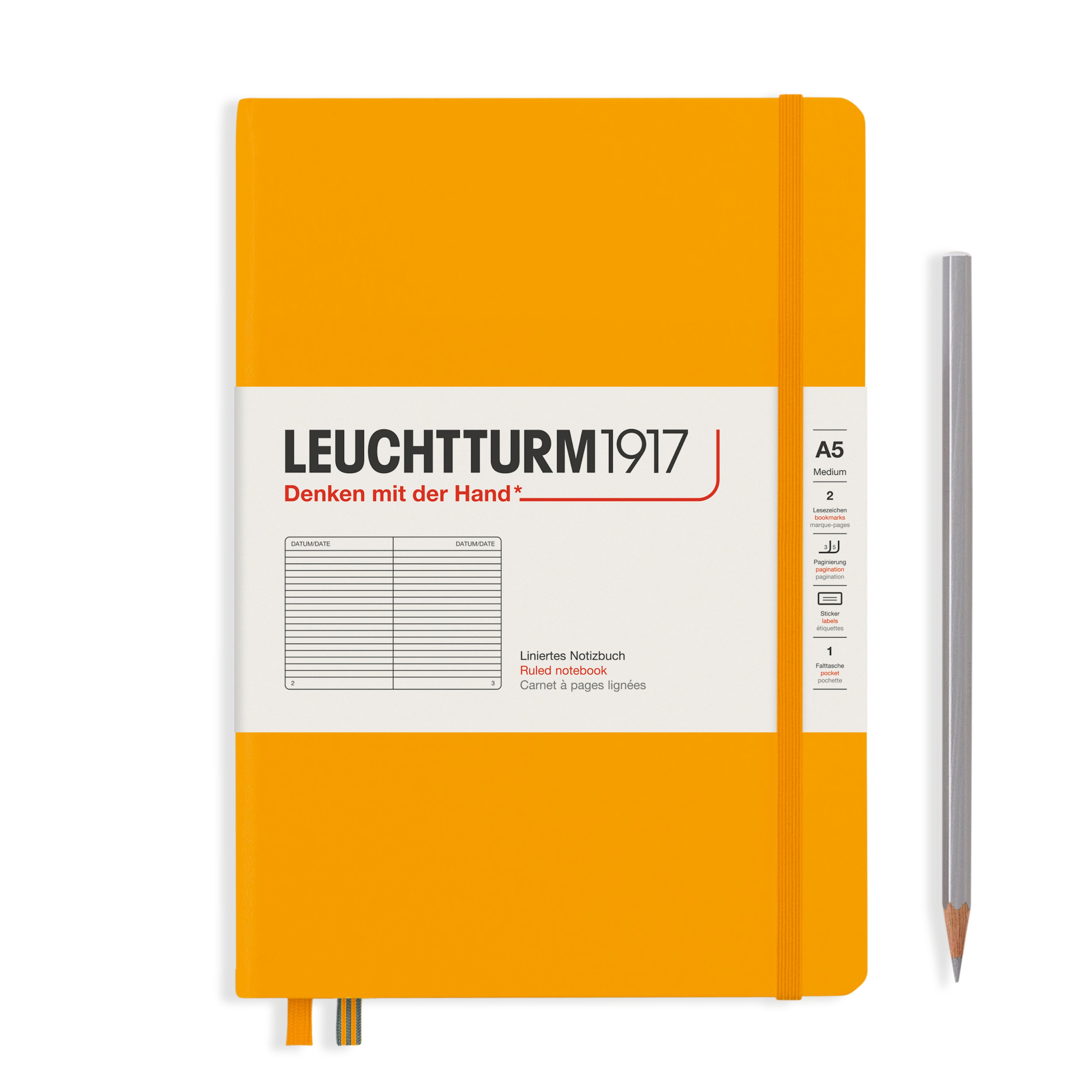 Leuchtturm medium gelinieerd notitieboek (A5) hardcover
