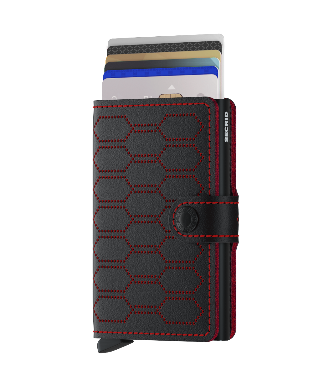 Secrid Miniwallet perforated fuel black - red