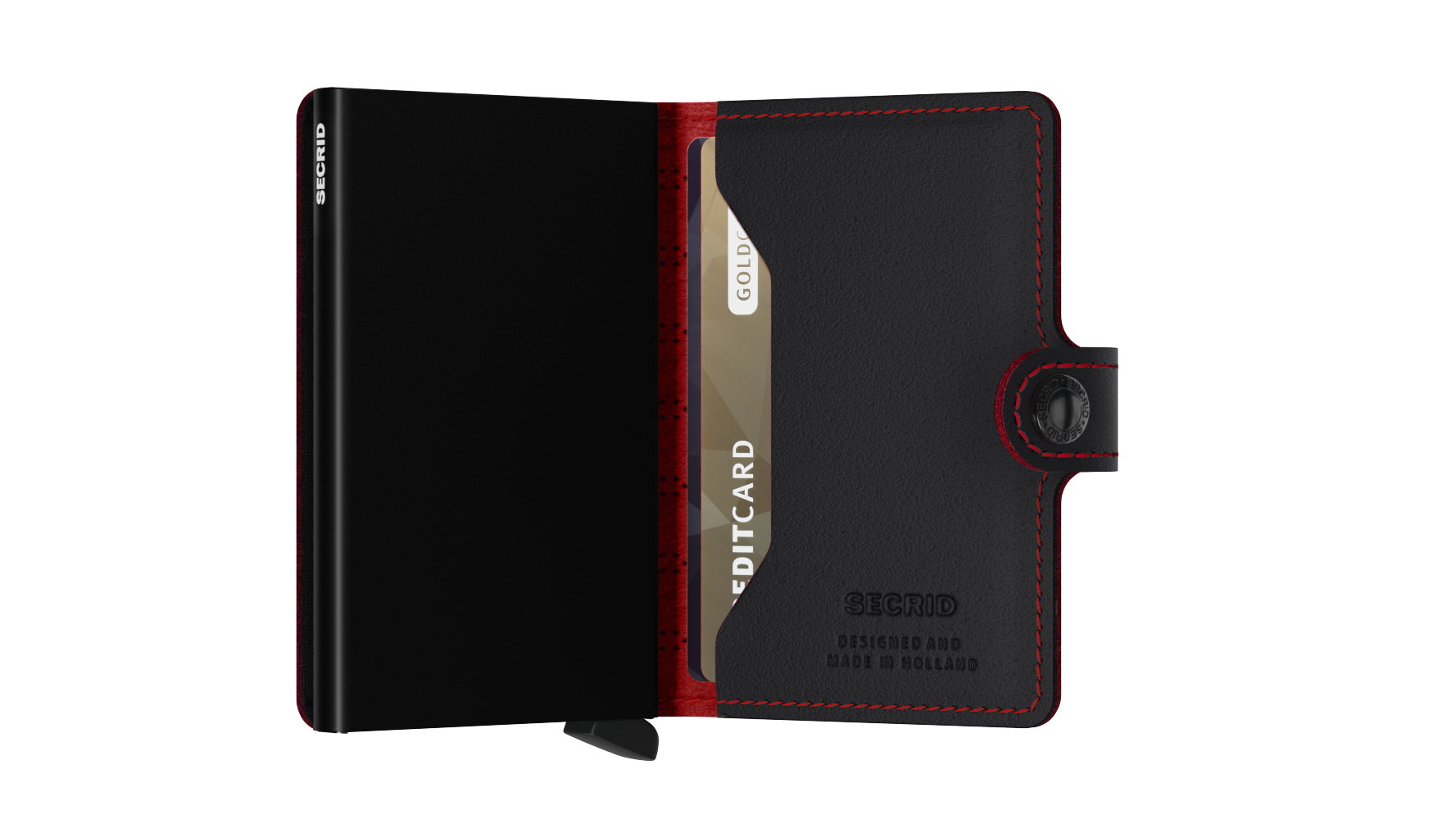Secrid Miniwallet perforated fuel black - red
