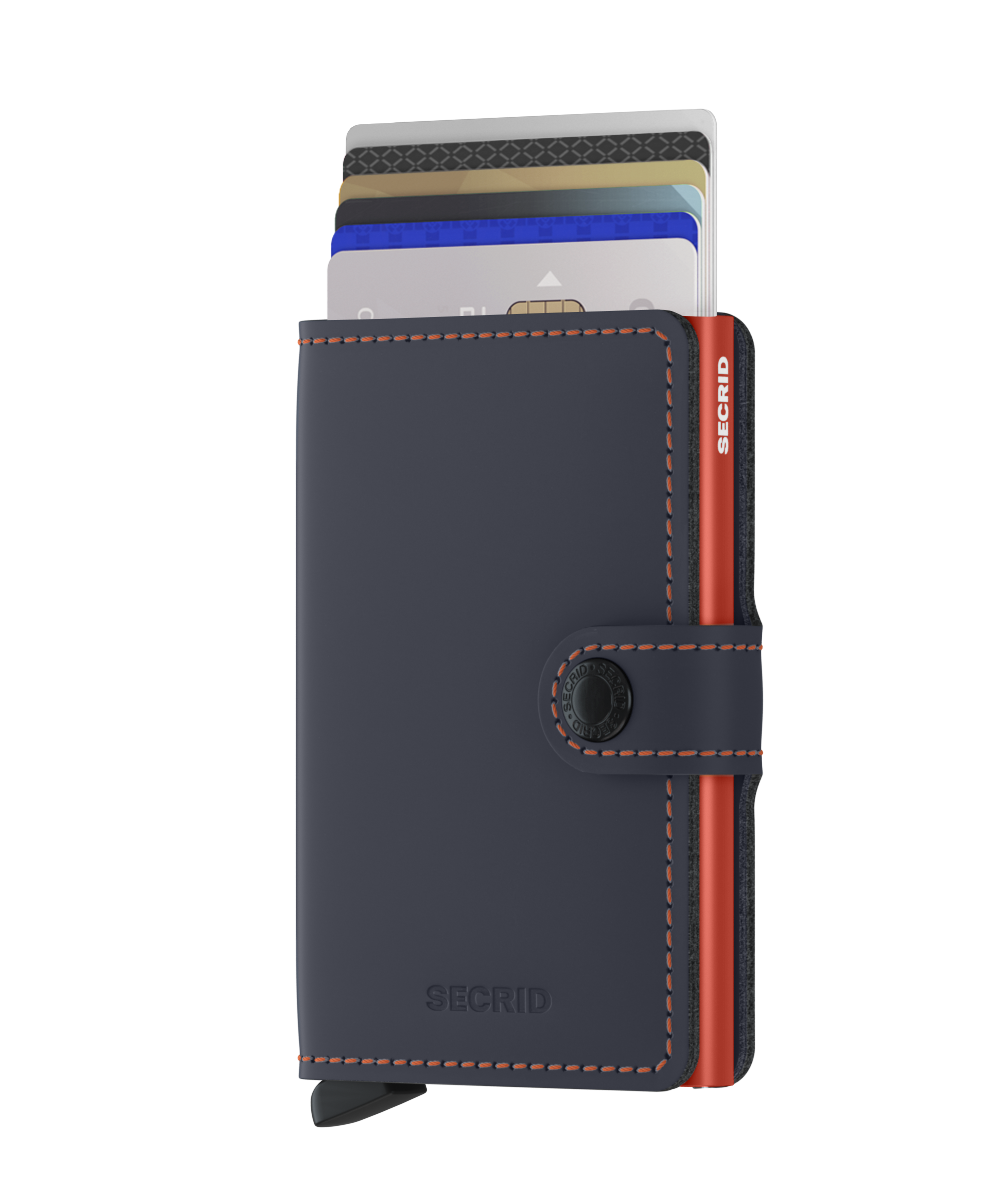 Secrid Miniwallet matte night blue & orange