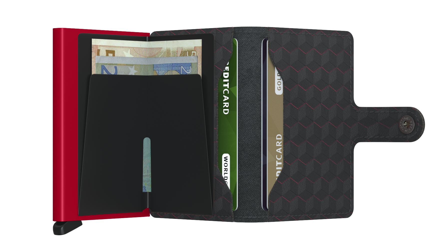 Secrid Miniwallet optical black - red