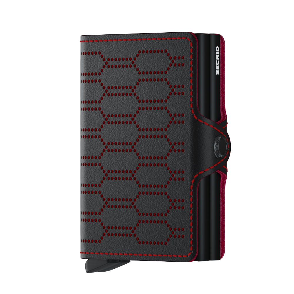Secrid Twinwallet perforated Fuel black-red
