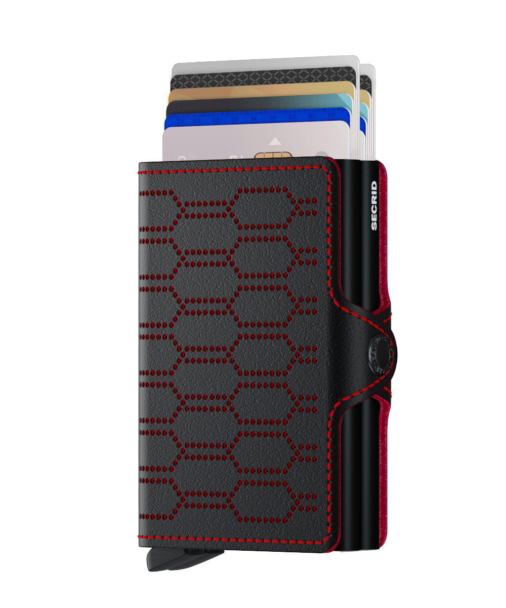 Secrid Twinwallet perforated Fuel black-red