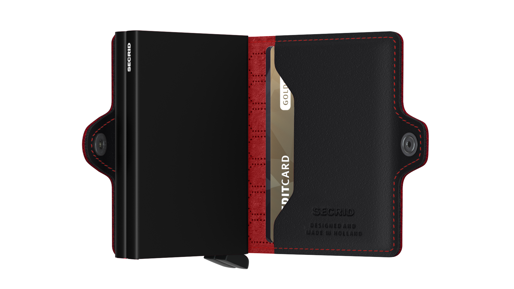 Secrid Twinwallet perforated Fuel black-red