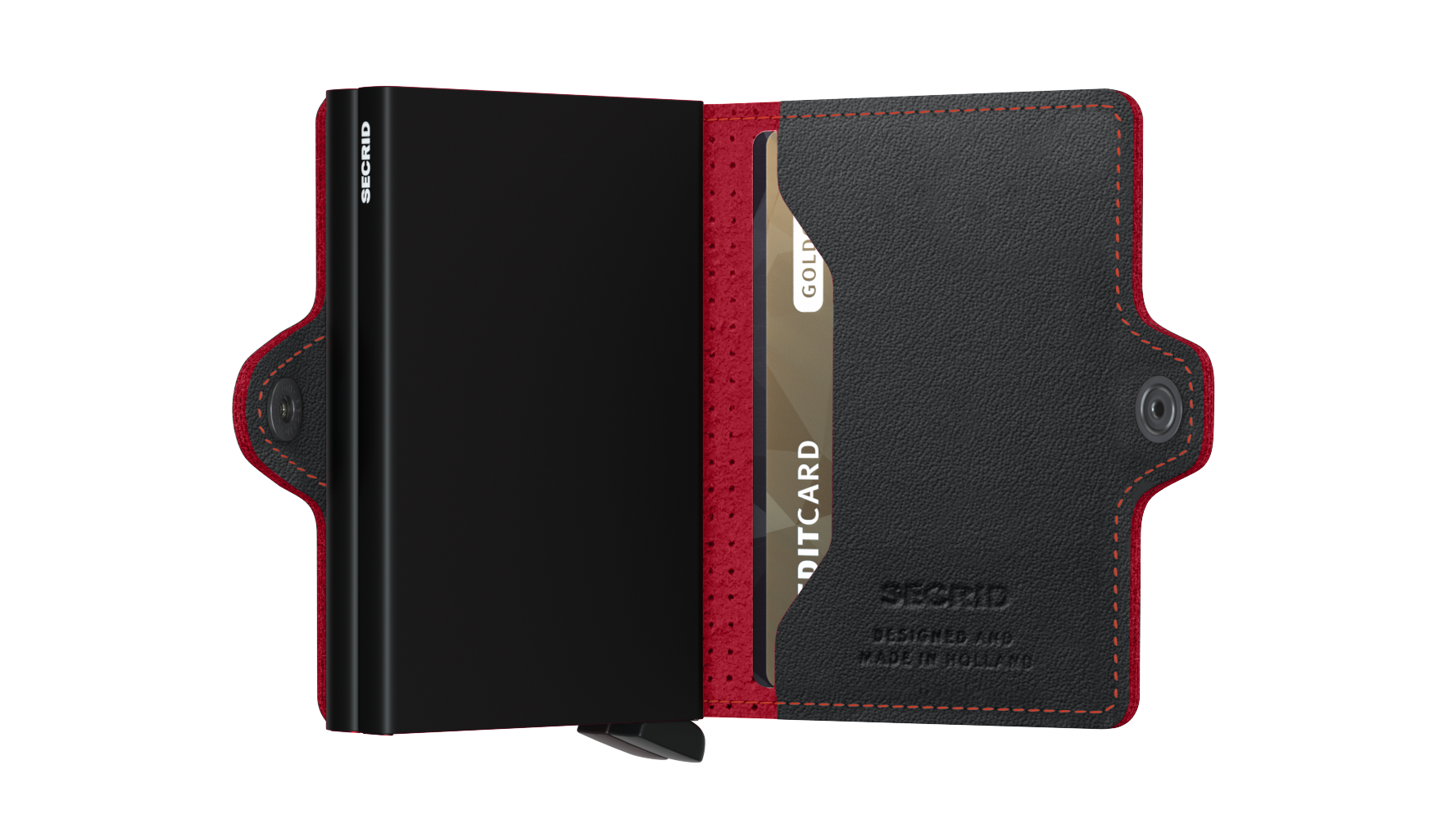 Secrid Twinwallet geperforeerd zwart-rood