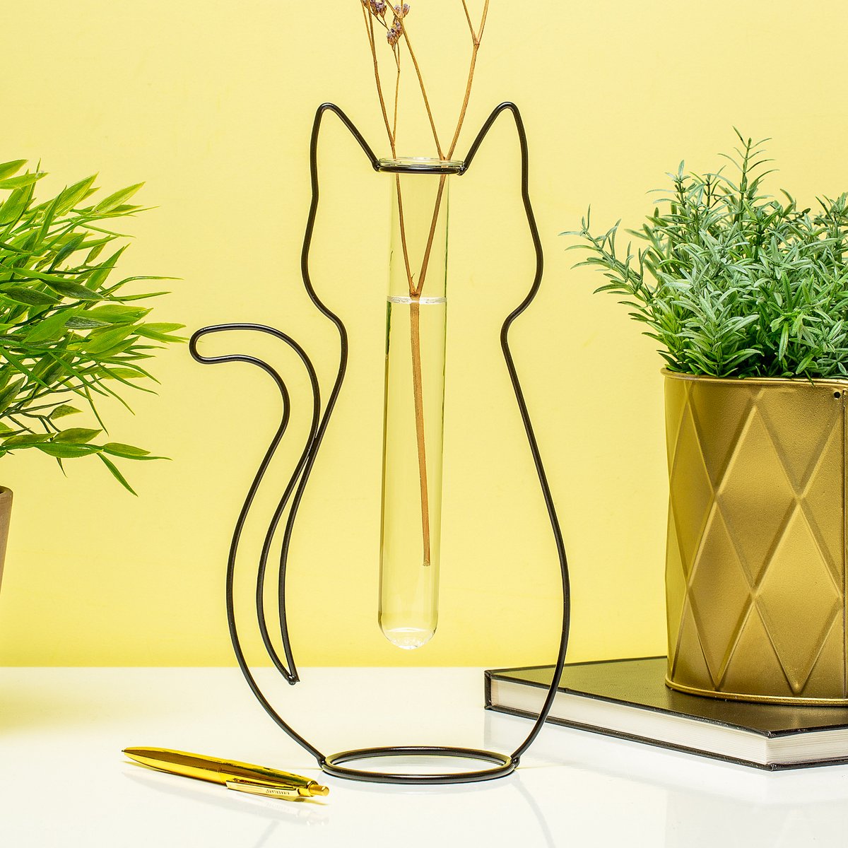 Silhouet Fles Vaas Kat