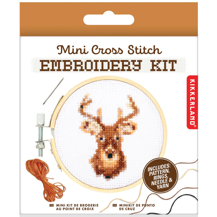 Mini Cross Stitch Embroidery Kit - Deer