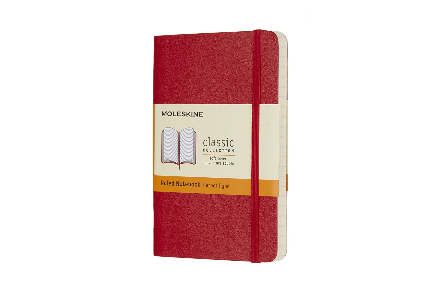 Moleskine notitieboek softcover pocket rood gevoerd