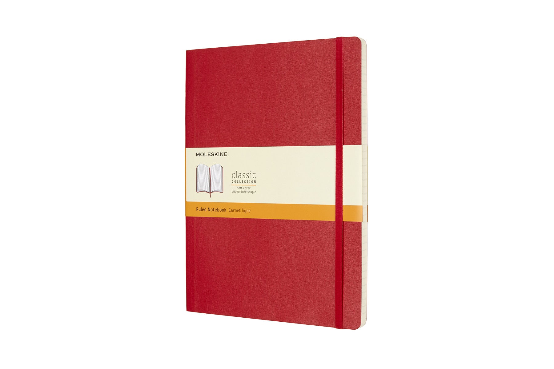 Moleskine notitieboekje softcover x-large gelinieerd rood