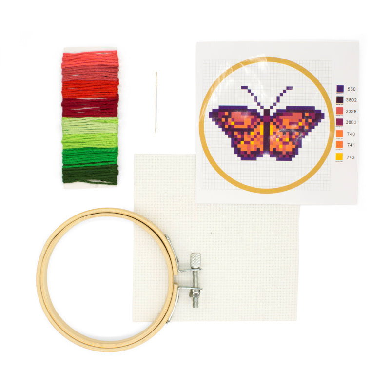 Mini-Kreuzstich-Stickset – Schmetterling