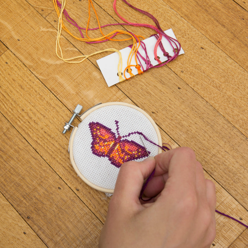 Mini Cross Stitch Borduurpakket - Vlinder