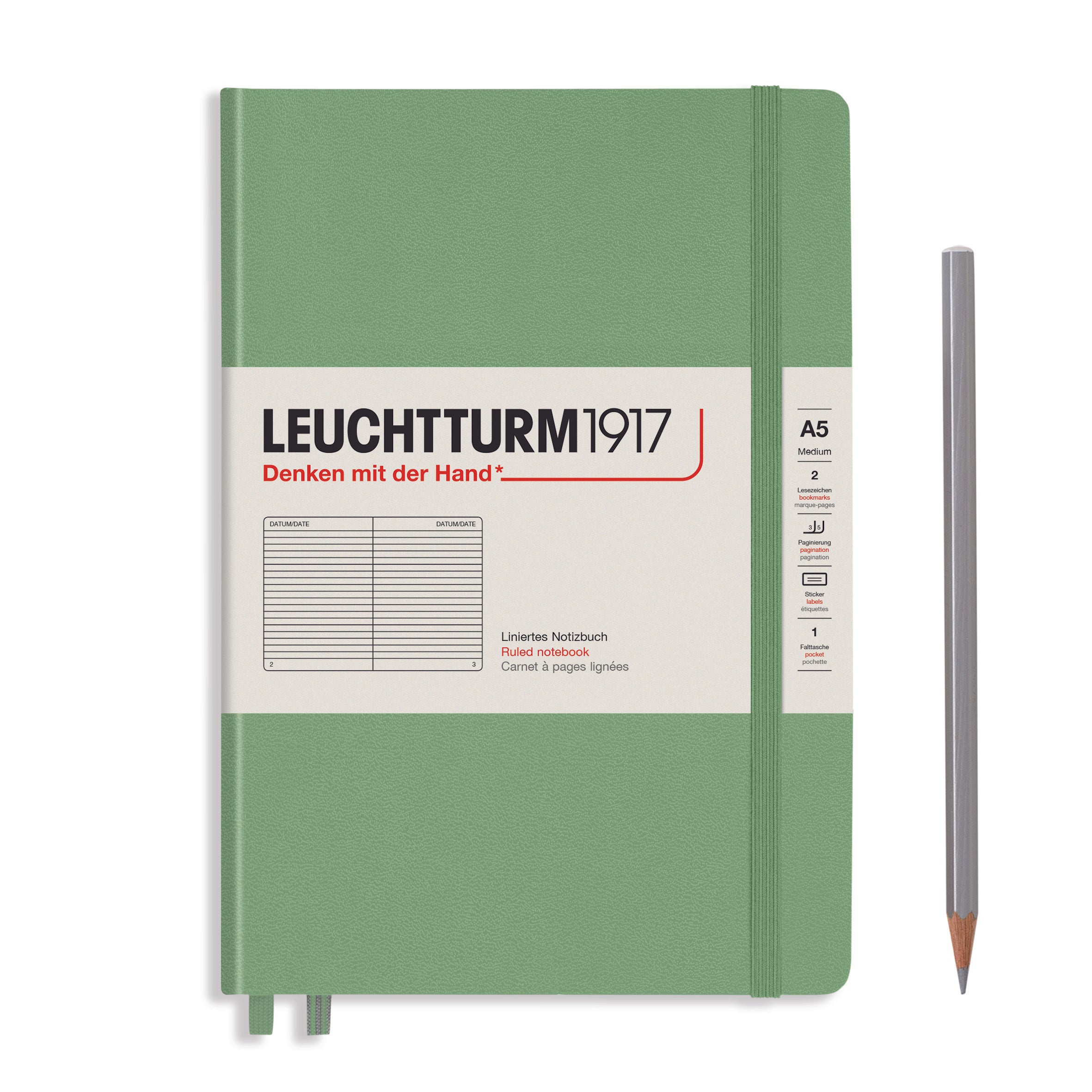 Leuchtturm medium gelinieerd notitieboek (A5) hardcover