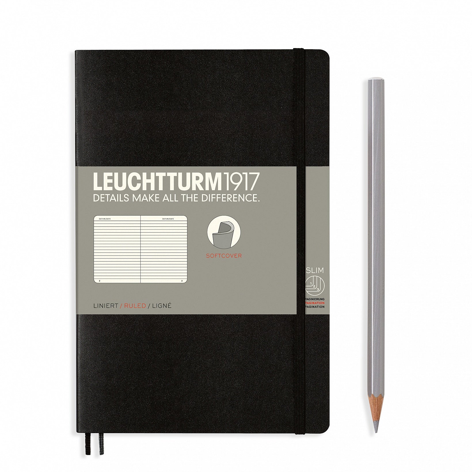 Leuchtturm paperback gelinieerd notitieboekje (B6+) softcover