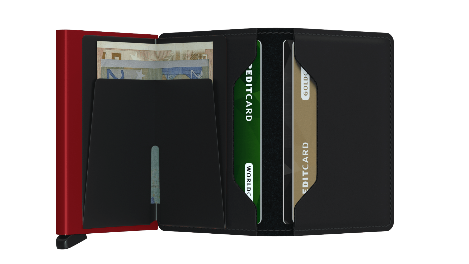Secrid Slimwallet matt schwarz & rot