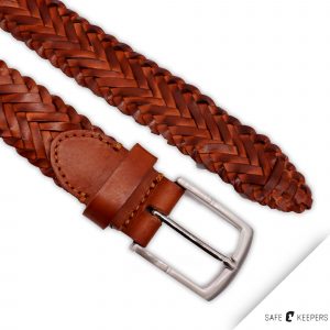 Gevlochten leren riem